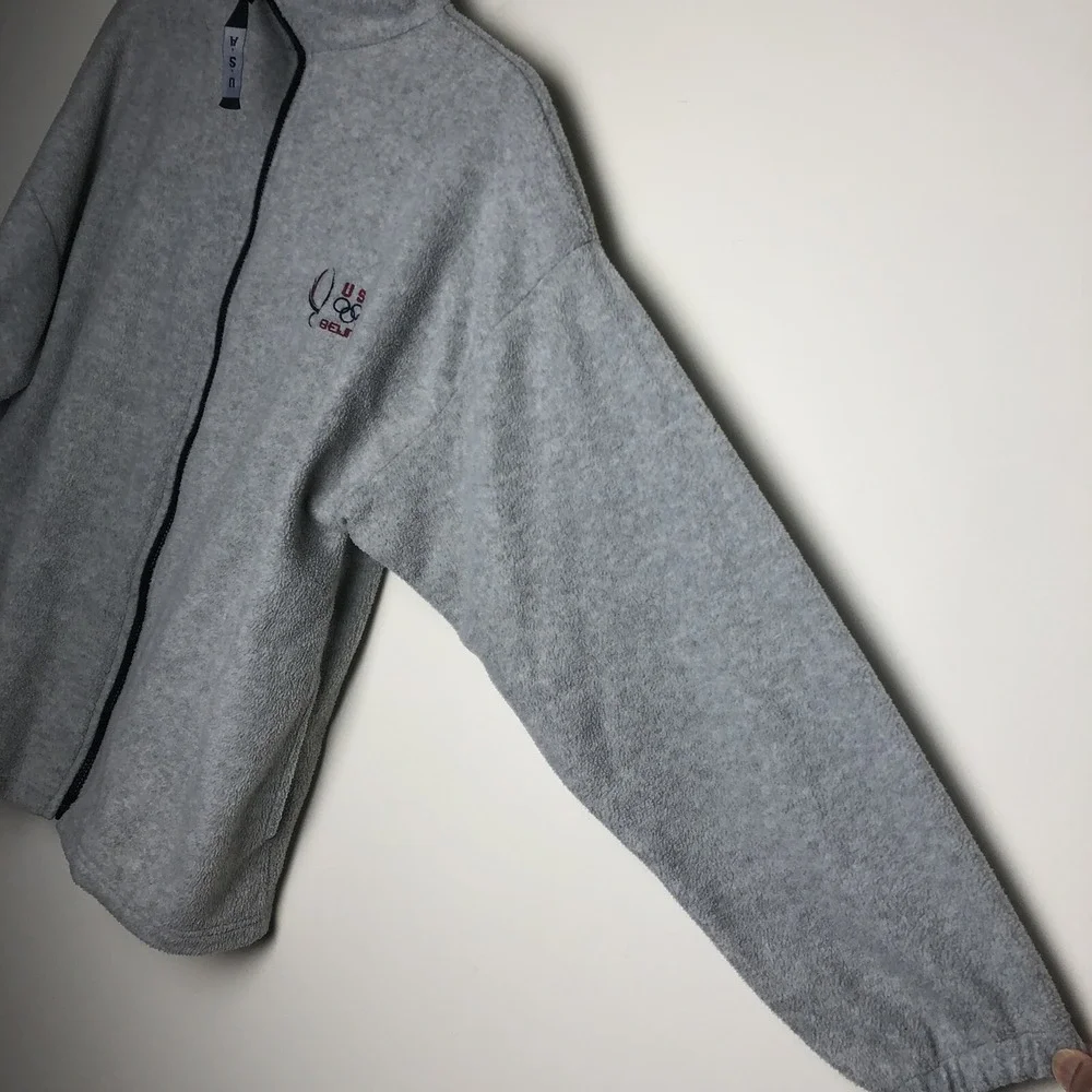 Olympics Jacket Mens Large 2008 Beijing Olympics Team USA Fleece Full Zip Gray